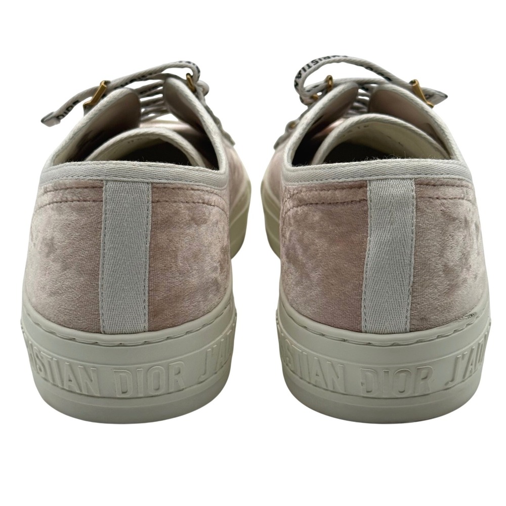 Christian Dior Walk'n'Dior Women's Size 7.5 EU 38.5 Pink Velvet Low Sneakers NEW - Picture 3 of 14